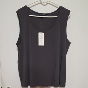Size 2X Eileen Fisher Bark Taupe Silk Tank Top
